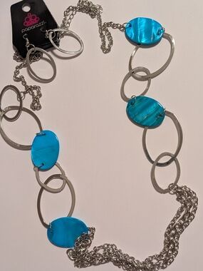 paparazzi Bright Blue Oval Link Necklace